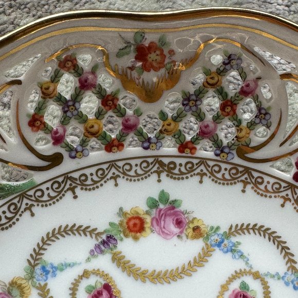 Schumann Bavaria Porcelain Pierced Decorative Plate - Picture 8 of 9